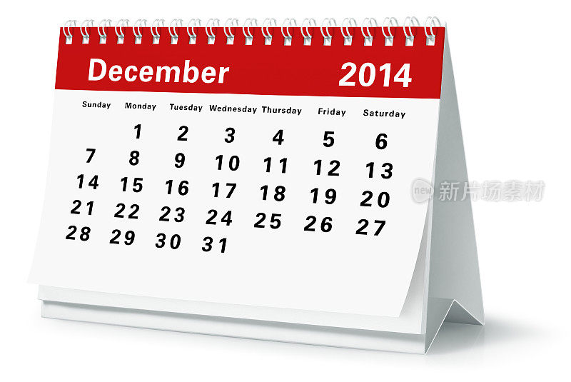 12月- 2014桌面日历(剪切路径)
